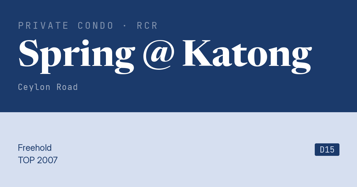 Spring @ Katong Resale | Price, Transactions, Rental & Analysis