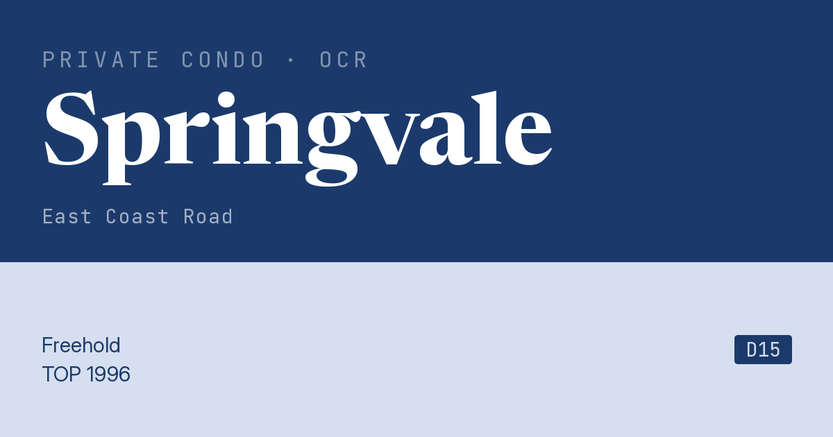 Springvale Resale | Price, Transactions, Rental & Analysis