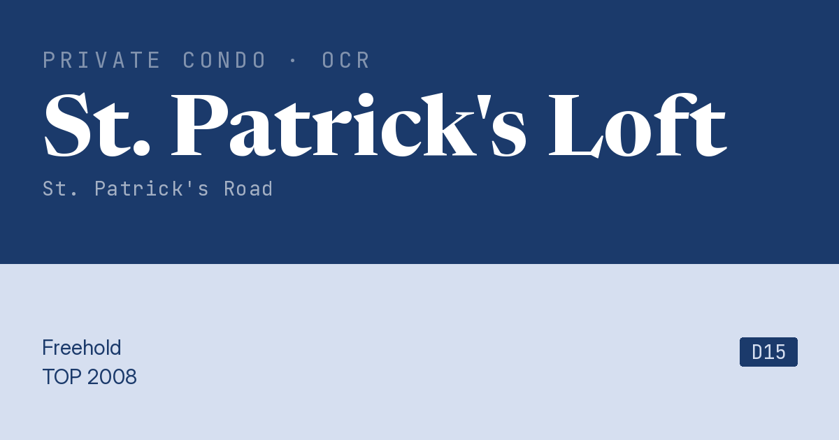 St. Patrick's Loft Resale | Price, Transactions, Rental & Analysis