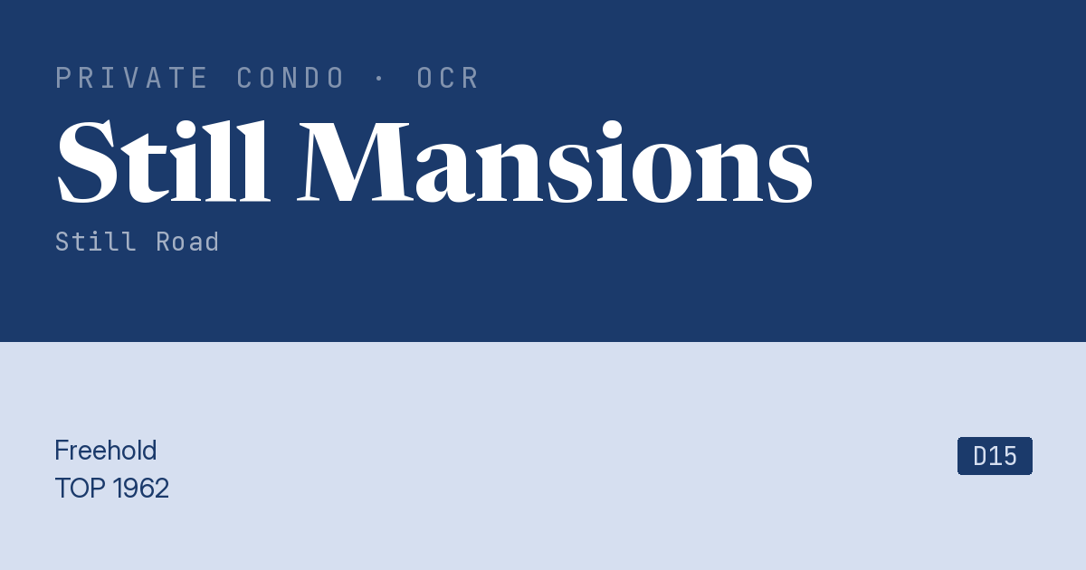 Still Mansions Resale | Price, Transactions, Rental & Analysis