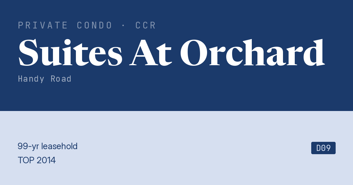 Suites At Orchard Resale | Price, Transactions, Rental & Analysis