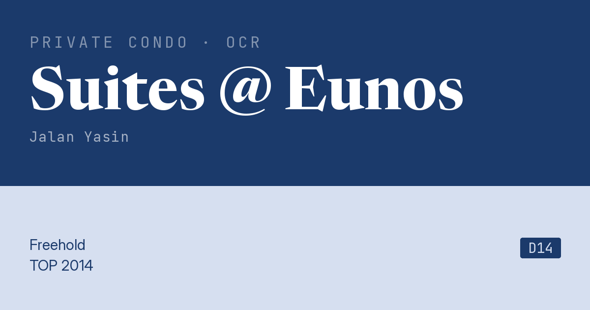 Suites @ Eunos Resale | Price, Transactions, Rental & Analysis