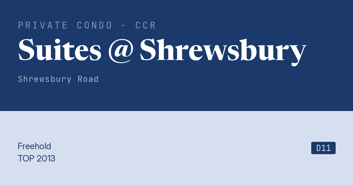 Suites @ Shrewsbury Resale | Price, Transactions, Rental & Analysis