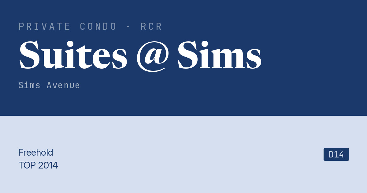 Suites @ Sims Resale | Price, Transactions, Rental & Analysis
