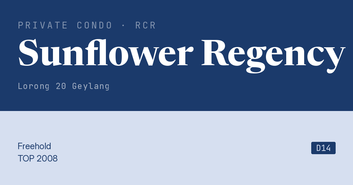 Sunflower Regency Resale | Price, Transactions, Rental & Analysis