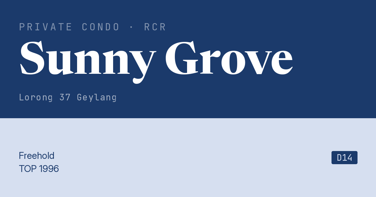 Sunny Grove Resale | Price, Transactions, Rental & Analysis
