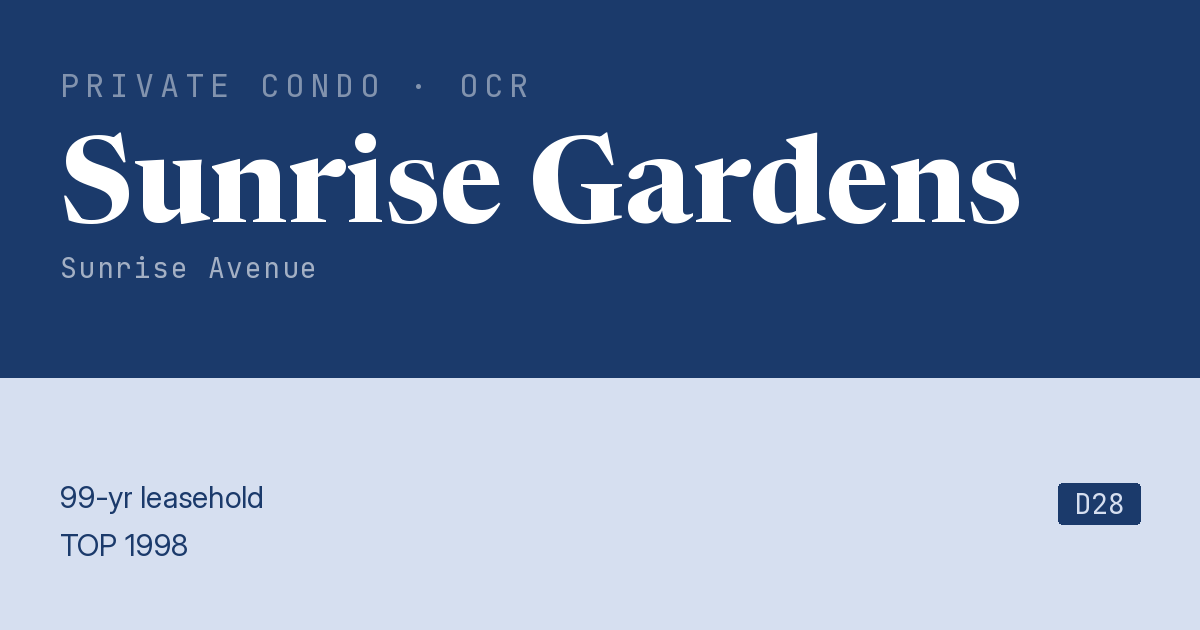 Sunrise Gardens Resale | Price, Transactions, Rental & Analysis