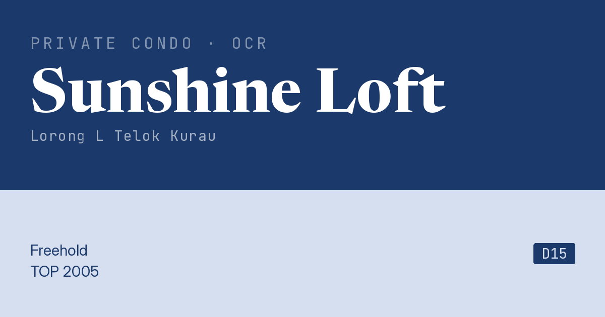 Sunshine Loft Resale | Price, Transactions, Rental & Analysis
