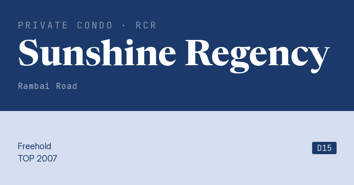 Sunshine Regency Resale | Price, Transactions, Rental & Analysis