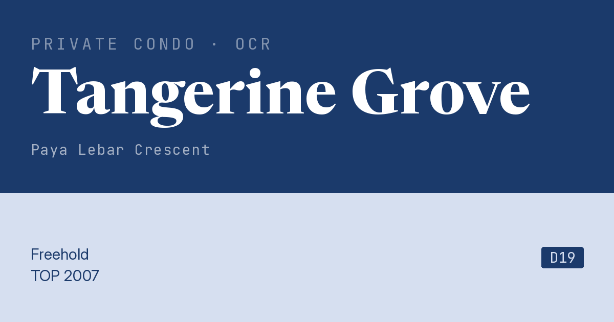 Tangerine Grove Resale | Price, Transactions, Rental & Analysis