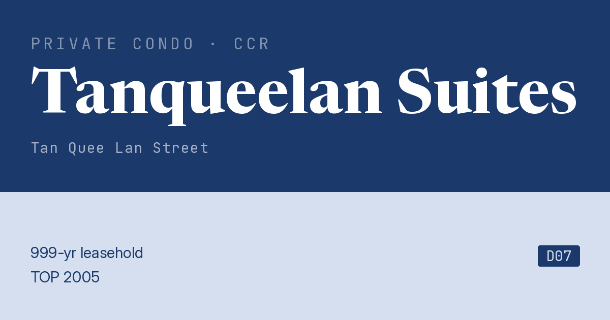 Tanqueelan Suites Resale | Price, Transactions, Rental & Analysis
