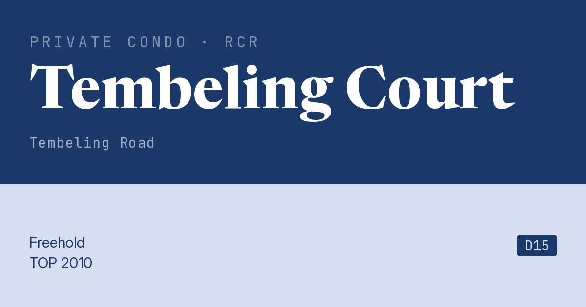 Tembeling Court Resale | Price, Transactions, Rental & Analysis