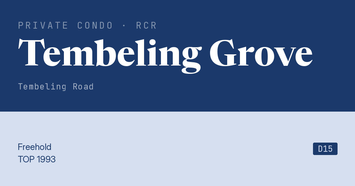 Tembeling Grove Resale | Price, Transactions, Rental & Analysis