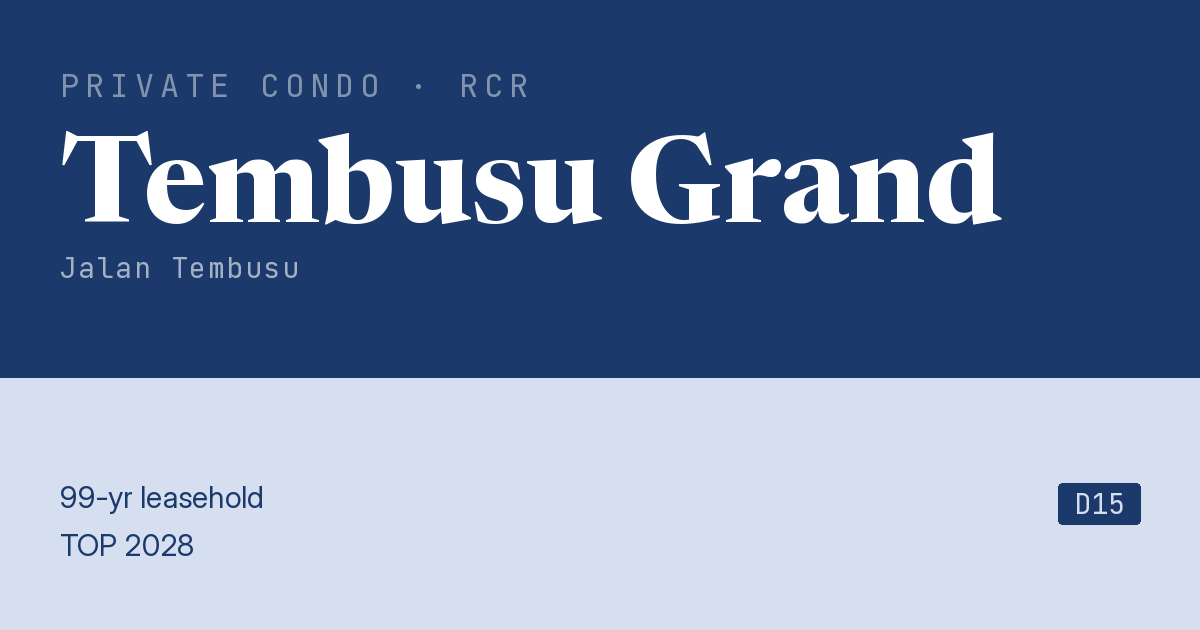 Tembusu Grand Resale | Price, Transactions, Rental & Analysis