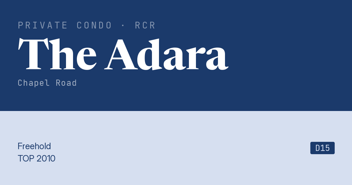 The Adara Resale | Price, Transactions, Rental & Analysis