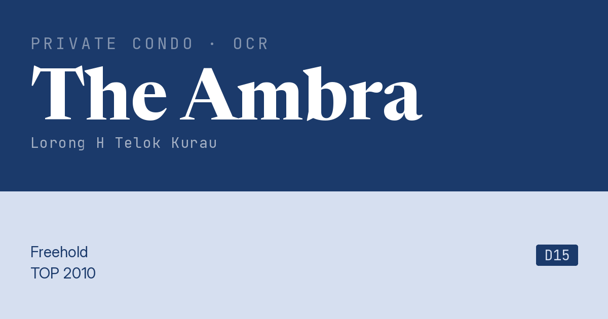 The Ambra Resale | Price, Transactions, Rental & Analysis