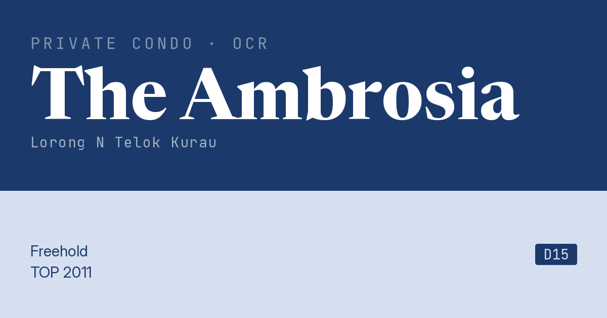 The Ambrosia Resale | Price, Transactions, Rental & Analysis