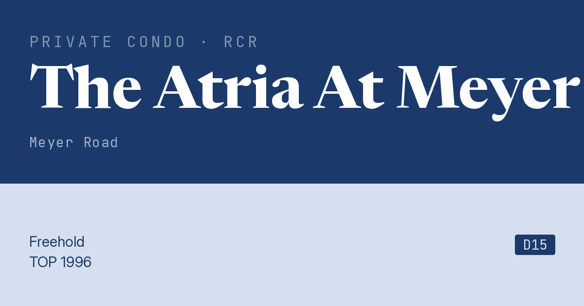 The Atria At Meyer Resale | Price, Transactions, Rental & Analysis