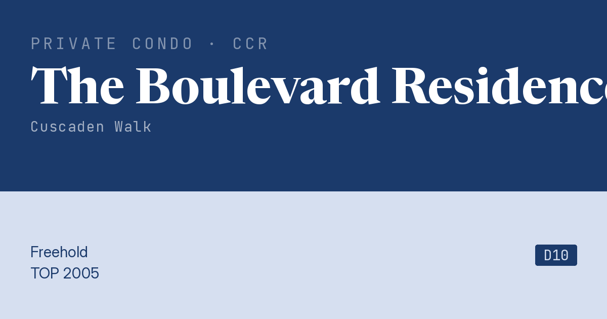 The Boulevard Residence Resale | Price, Transactions, Rental & Analysis