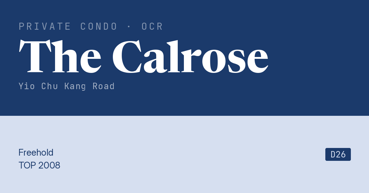 The Calrose Resale | Price, Transactions, Rental & Analysis