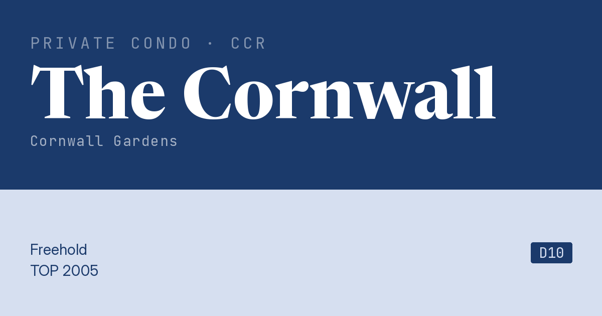 The Cornwall Resale | Price, Transactions, Rental & Analysis