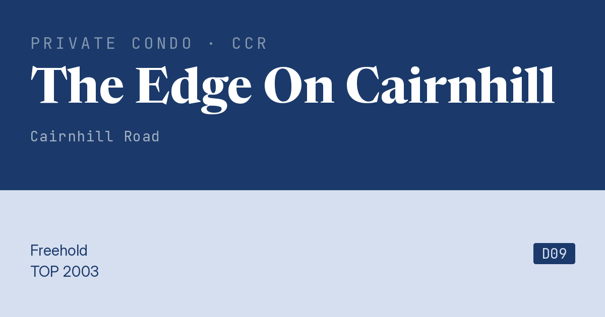 The Edge On Cairnhill Resale | Price, Transactions, Rental & Analysis