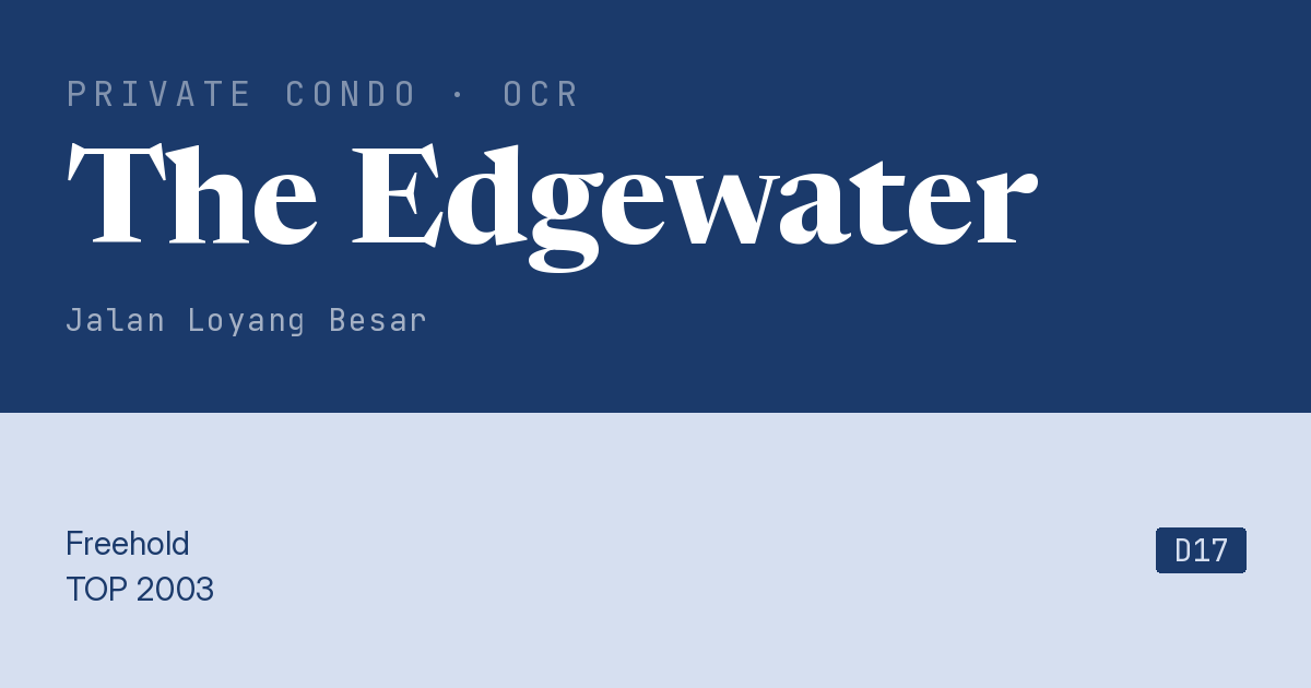 The Edgewater Resale | Price, Transactions, Rental & Analysis
