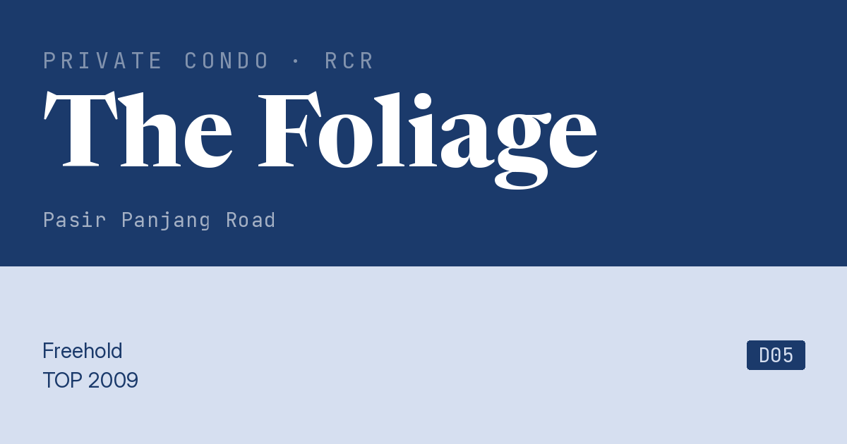 The Foliage Resale | Price, Transactions, Rental & Analysis