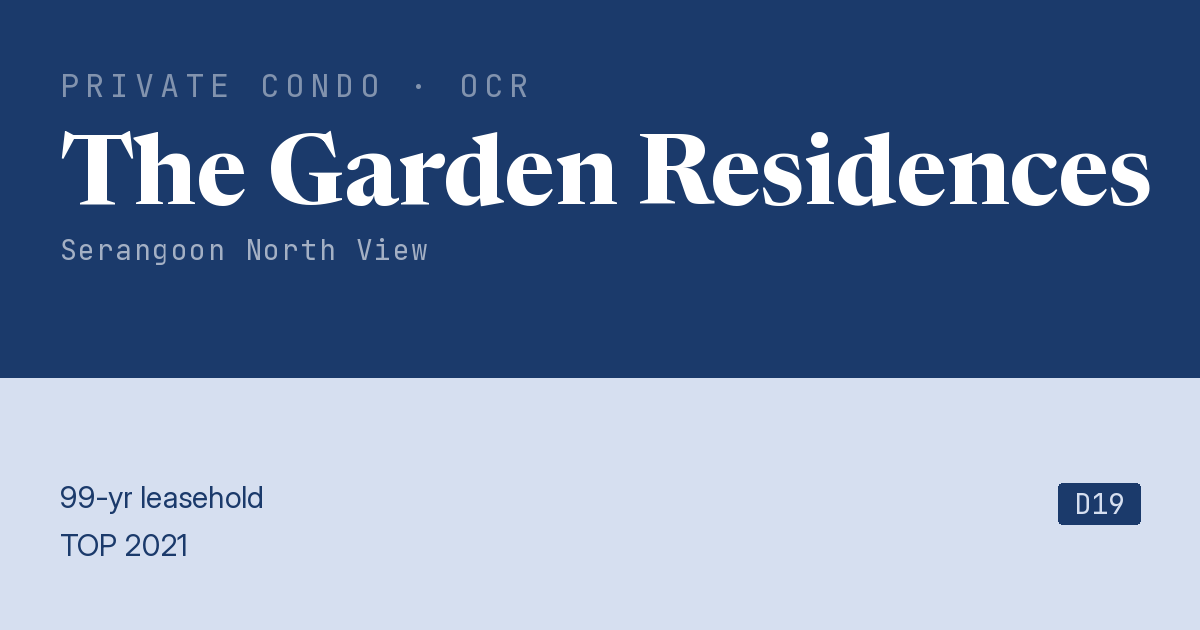 The Garden Residences Resale | Price, Transactions, Rental & Analysis
