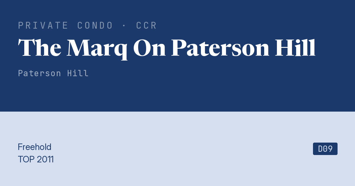 The Marq On Paterson Hill Resale | Price, Transactions, Rental & Analysis