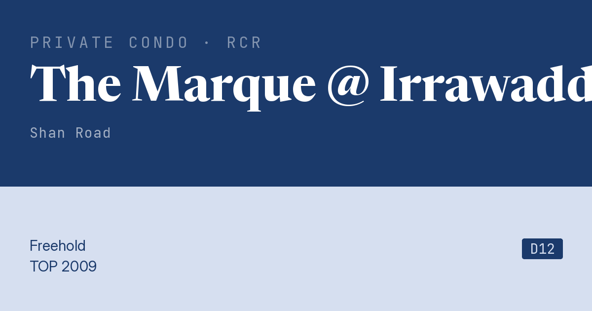 The Marque @ Irrawaddy Resale | Price, Transactions, Rental & Analysis