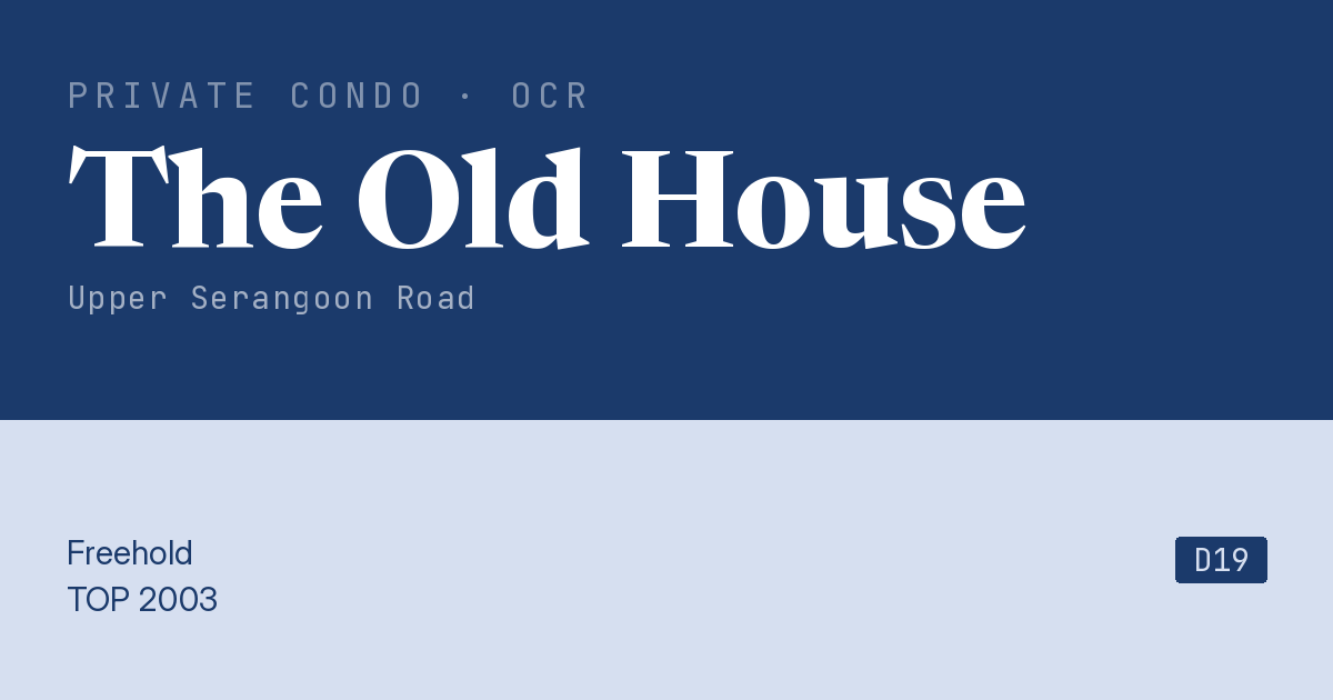 The Old House Resale | Price, Transactions, Rental & Analysis