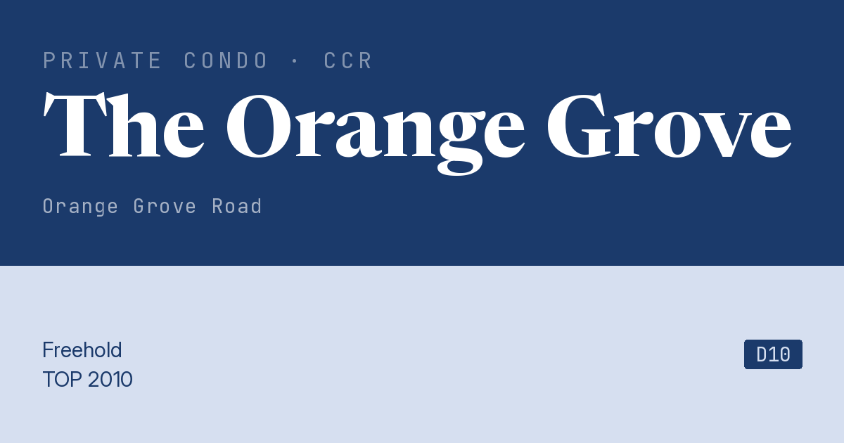 The Orange Grove Resale | Price, Transactions, Rental & Analysis