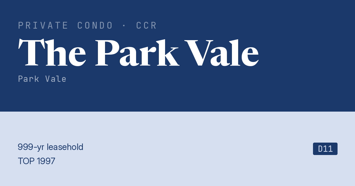 The Park Vale Resale | Price, Transactions, Rental & Analysis