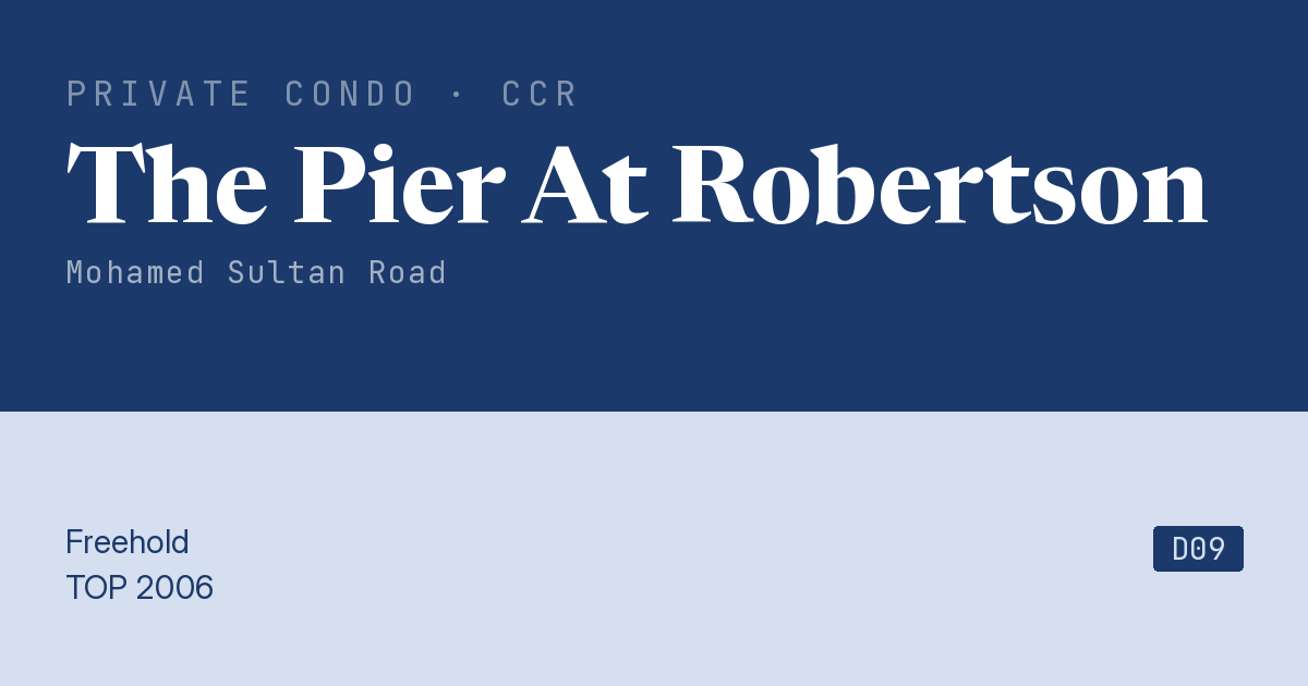 The Pier At Robertson Resale | Price, Transactions, Rental & Analysis
