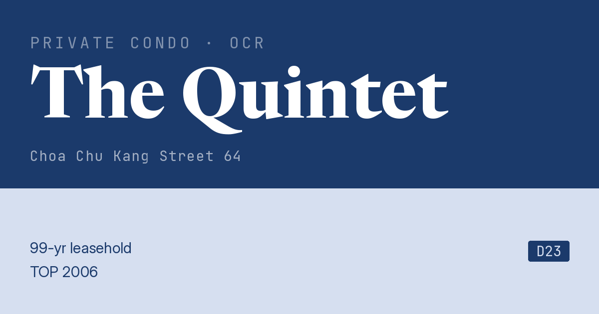 The Quintet Resale | Price, Transactions, Rental & Analysis
