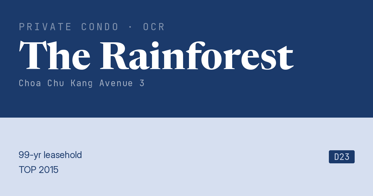 The Rainforest Resale | Price, Transactions, Rental & Analysis
