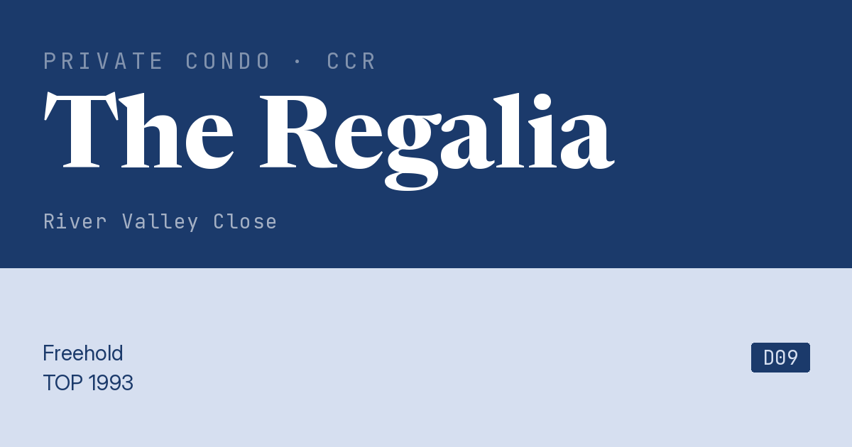The Regalia Resale | Price, Transactions, Rental & Analysis