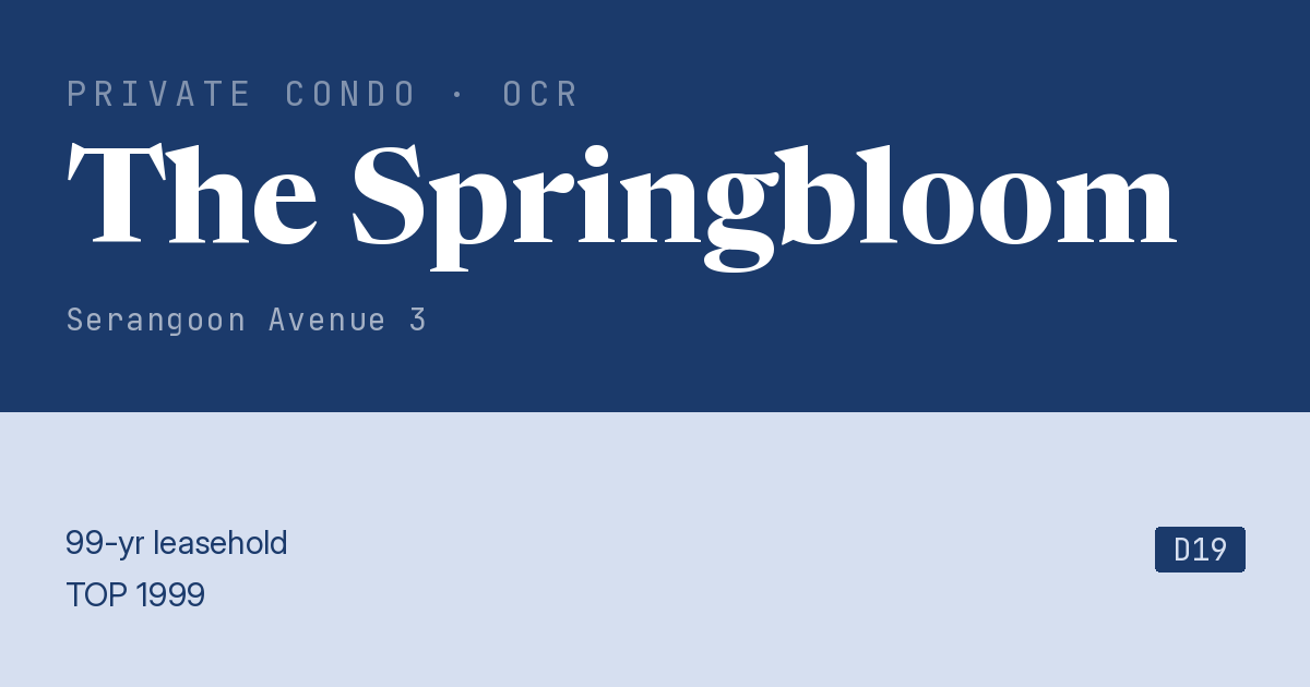 The Springbloom Resale | Price, Transactions, Rental & Analysis