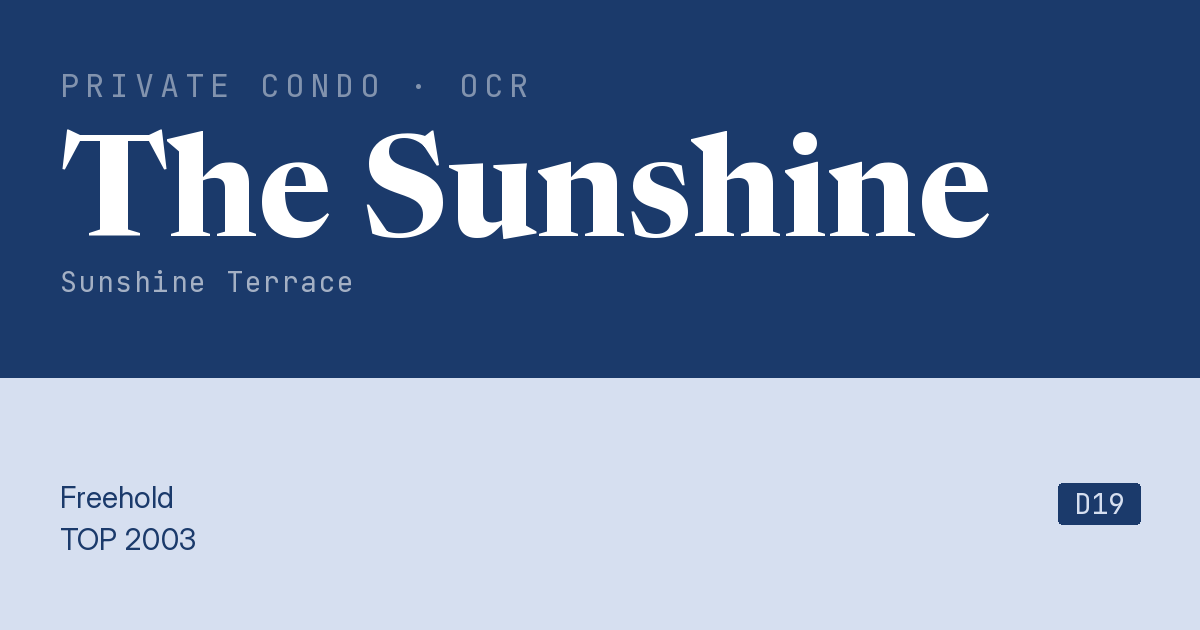The Sunshine Resale | Price, Transactions, Rental & Analysis