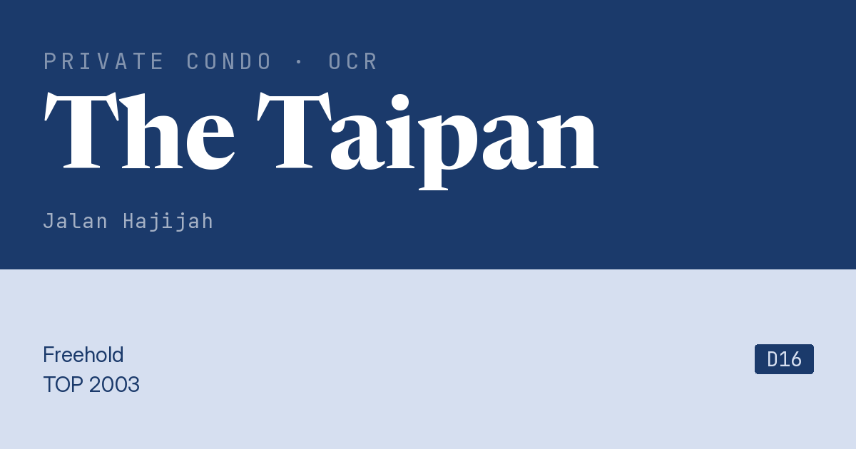 The Taipan Resale | Price, Transactions, Rental & Analysis