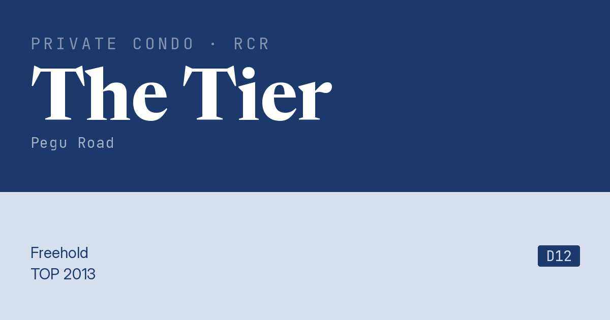 The Tier Resale | Price, Transactions, Rental & Analysis