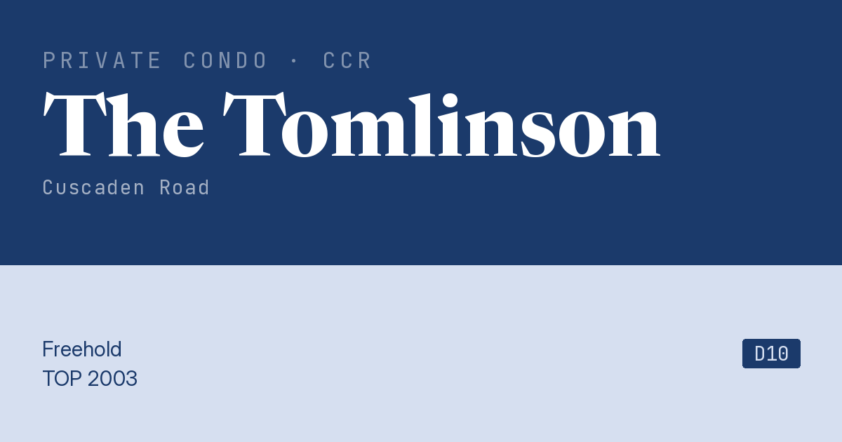 The Tomlinson Resale | Price, Transactions, Rental & Analysis