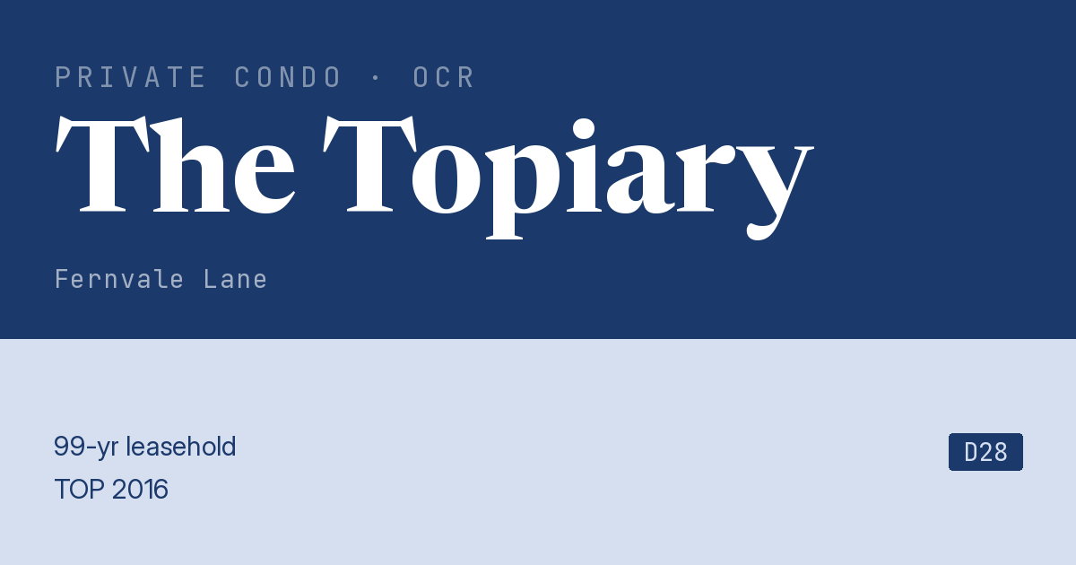 The Topiary Resale | Price, Transactions, Rental & Analysis