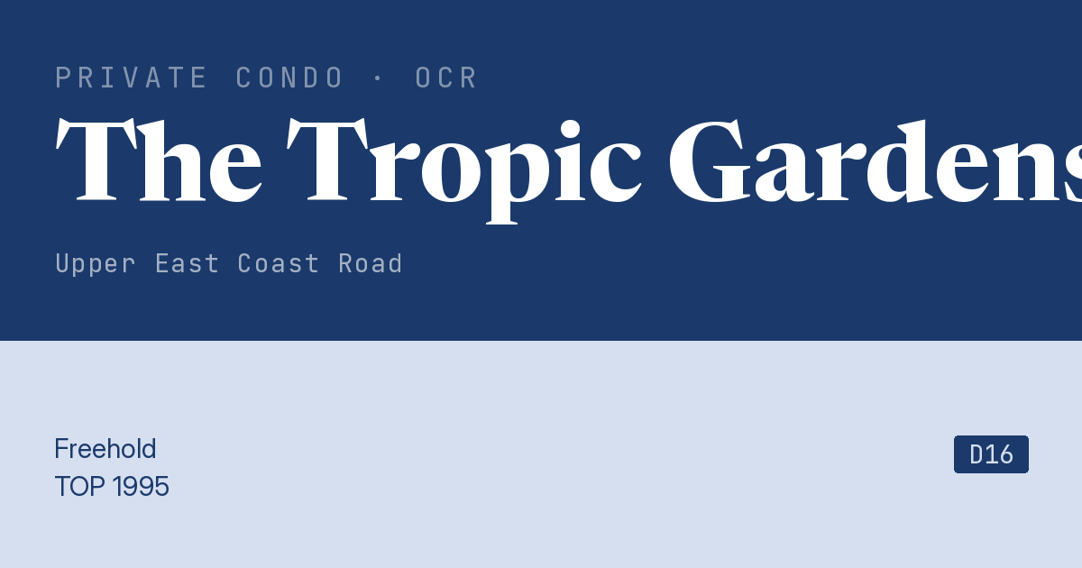 The Tropic Gardens Resale | Price, Transactions, Rental & Analysis