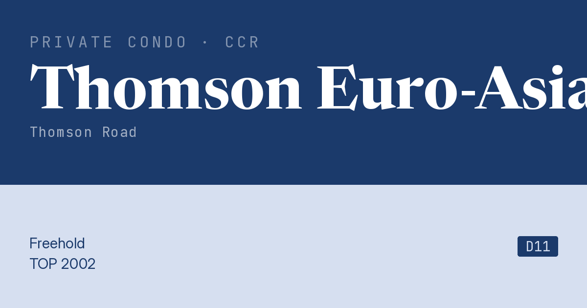 Thomson Euro-Asia Resale | Price, Transactions, Rental & Analysis