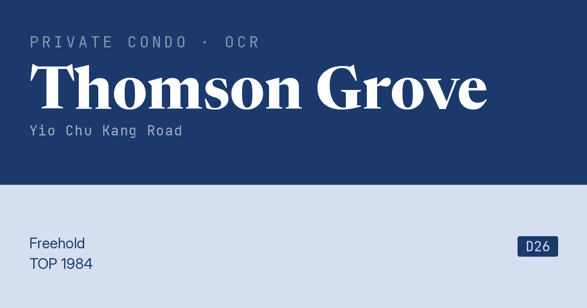 Thomson Grove Resale | Price, Transactions, Rental & Analysis