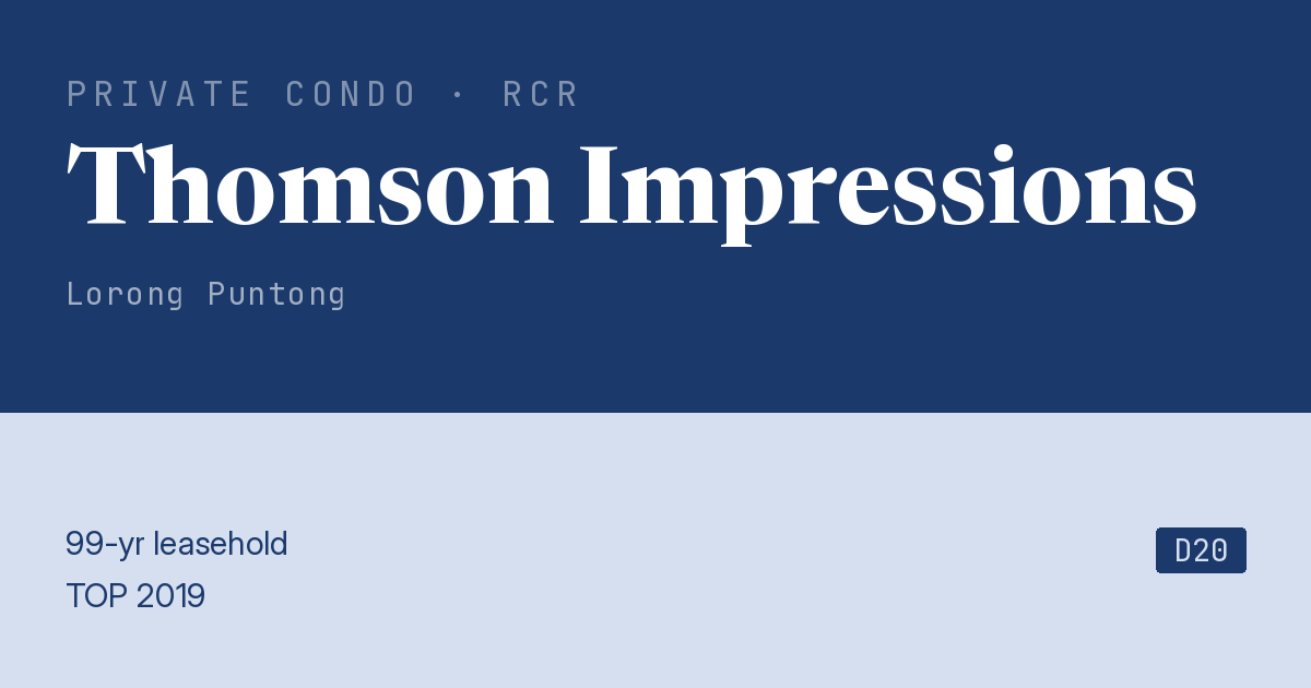 Thomson Impressions Resale | Price, Transactions, Rental & Analysis