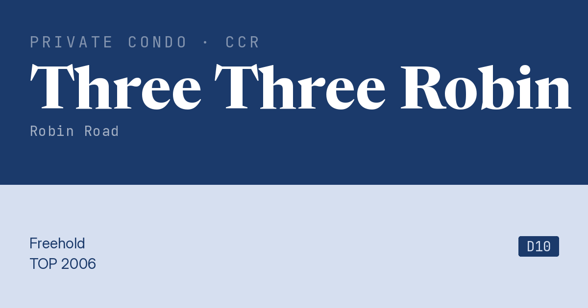Three Three Robin Resale | Price, Transactions, Rental & Analysis