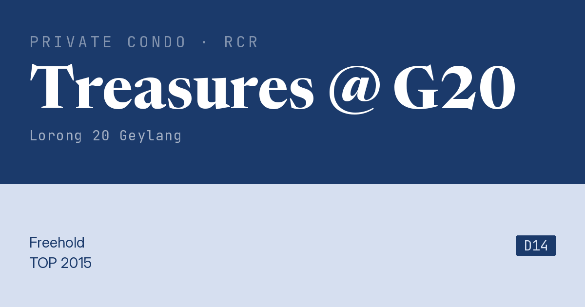 Treasures @ G20 Resale | Price, Transactions, Rental & Analysis
